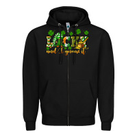 Black Lucky and i gnome it St. Patrick's Day Zipper Hoodie - CowGirlArtShop