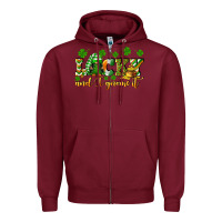 Burgundy Lucky and i gnome it St. Patrick's Day Zipper Hoodie - CowGirlArtShop