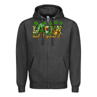 Charcoal Heather Lucky and i gnome it St. Patrick's Day Zipper Hoodie - CowGirlArtShop