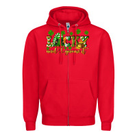 Red Lucky and i gnome it St. Patrick's Day Zipper Hoodie - CowGirlArtShop