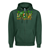Sports Green Lucky and i gnome it St. Patrick's Day Zipper Hoodie - CowGirlArtShop