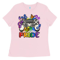 Bubblegum Pink gaymer pride Ladies Tee - MaliasSmallBusiness