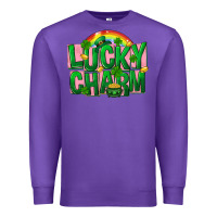 Purple St Patricks Lucky Charm Premium Sweatshirt - FaDigitalArtStudio