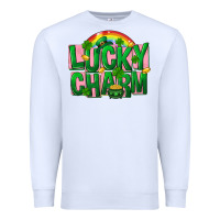 White St Patricks Lucky Charm Premium Sweatshirt - FaDigitalArtStudio