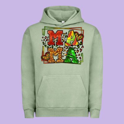 Juneteenth Leopard Frame Mama Mother's Day Urban Hoodie Designed By Lillyallendesigns