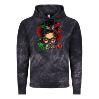 Cloud Black mexicana woman messy bun Vintage Hoodie - LillyAllenDesigns