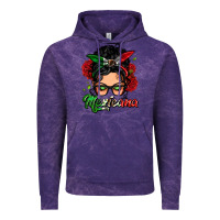 Cloud Purple mexicana woman messy bun Vintage Hoodie - LillyAllenDesigns