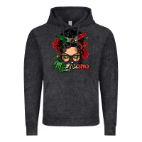 Vintage Black mexicana woman messy bun Vintage Hoodie - LillyAllenDesigns