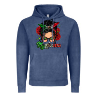 Vintage Denim mexicana woman messy bun Vintage Hoodie - LillyAllenDesigns