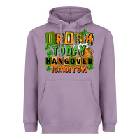 Lavender Irish today hangover tomorrow  St. Patricks Day Heavyweight Hoodie - FaDigitalArtStudio