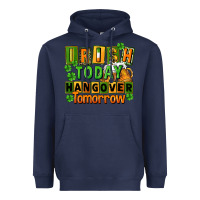 Navy Irish today hangover tomorrow  St. Patricks Day Heavyweight Hoodie - FaDigitalArtStudio