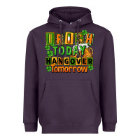 Plum Irish today hangover tomorrow  St. Patricks Day Heavyweight Hoodie - FaDigitalArtStudio