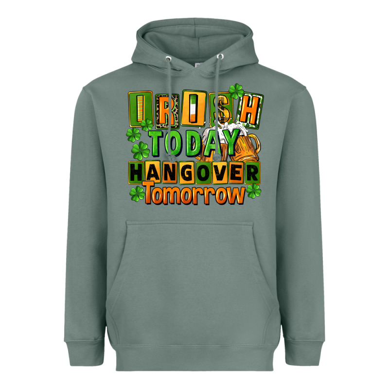Irish Today Hangover Tomorrow  St. Patricks Day Heavyweight Hoodie by FaDigitalArtStudio | Teevron