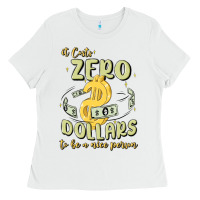 White it costs zero dollars to be a nice person Ladies Tee - MaliasSmallBusiness