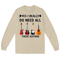 Mushroom Yes I Really Do Need All These Guitars Long Sleeve Tee - Bettercallsaul
