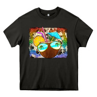 Asphalt coconut drink with sunglasses Heavy Core Tee - Jasminsmagicworld