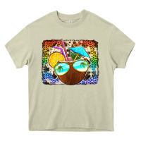 Mossy coconut drink with sunglasses Heavy Core Tee - Jasminsmagicworld