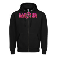 Black Mama neon lightning bolt mother's day Zipper Hoodie - HowdyJamesFarm