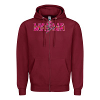 Burgundy Mama neon lightning bolt mother's day Zipper Hoodie - HowdyJamesFarm
