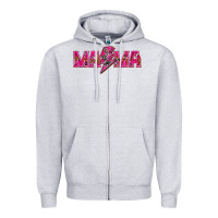 Heather Grey Mama neon lightning bolt mother's day Zipper Hoodie - HowdyJamesFarm