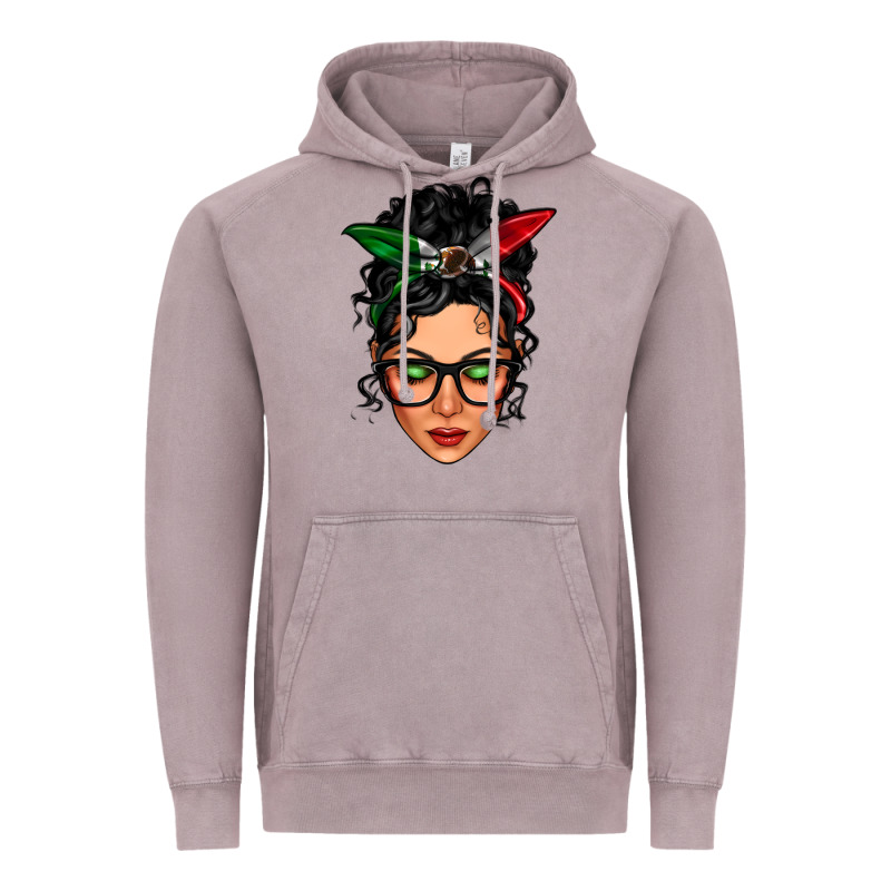 Mexican Latina Girl Messy Bun Vintage Hoodie by LillyAllenDesigns | Teevron