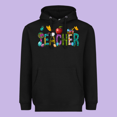 Easter Teacher Heavyweight Hoodie Designed By Bundleandbundleshop