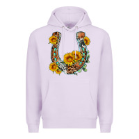 Lilac western leopard cowhide sunflowers horseshoe Premium Hoodie - OliviaCreatesArt