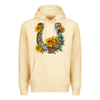 Pina Colada western leopard cowhide sunflowers horseshoe Premium Hoodie - OliviaCreatesArt