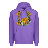 Purple western leopard cowhide sunflowers horseshoe Premium Hoodie - OliviaCreatesArt