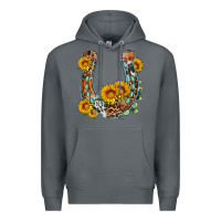 Rock western leopard cowhide sunflowers horseshoe Premium Hoodie - OliviaCreatesArt