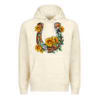 Sandshell western leopard cowhide sunflowers horseshoe Premium Hoodie - OliviaCreatesArt