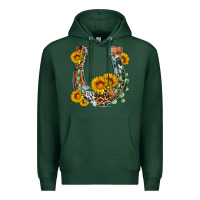 Sports Green western leopard cowhide sunflowers horseshoe Premium Hoodie - OliviaCreatesArt