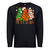 Black Tis' The Season Basketball Christmas Cakes Premium Sweatshirt - BundleAndBundleShop