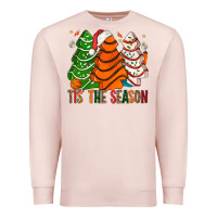 Pale Pink Tis' The Season Basketball Christmas Cakes Premium Sweatshirt - BundleAndBundleShop