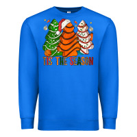 True Royal Tis' The Season Basketball Christmas Cakes Premium Sweatshirt - BundleAndBundleShop