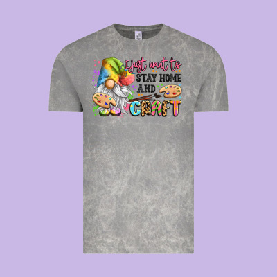 I Just Want To Stay Home And Craft Vintage Tee Designed By Lillyallendesigns