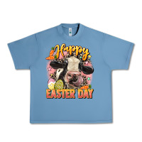 Pebble Blue Happy Easter Day Urban Heavy Tee - LillyAllenDesigns