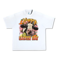 White Happy Easter Day Urban Heavy Tee - LillyAllenDesigns