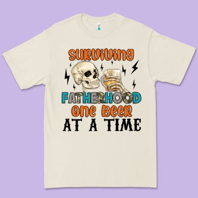 Surviving Fatherhood One Beer At A Time Premium Tee Designed By Maliassmallbusiness