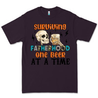 Plum surviving fatherhood one beer at a time Premium Tee - MaliasSmallBusiness