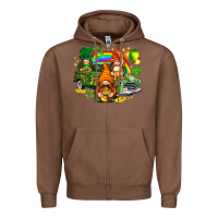 Chestnut St. Patrick's Day gnomies with truck Zipper Hoodie - HowdyJamesFarm