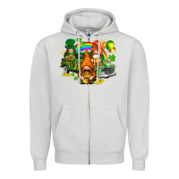 St. Patrick's Day Gnomies With Truck Zipper Hoodie | Teevron