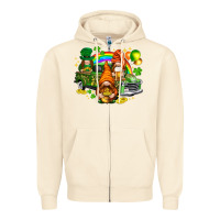 Sandshell St. Patrick's Day gnomies with truck Zipper Hoodie - HowdyJamesFarm
