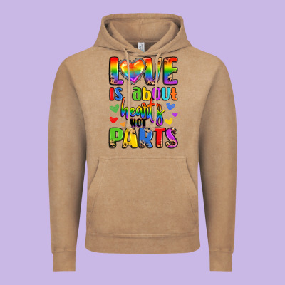 Love Is About Hearts Not Parts Vintage Hoodie Designed By Lillyallendesigns