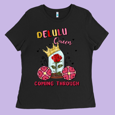 Delulu Queen Coming Through Ladies Tee Designed By Maliassmallbusiness