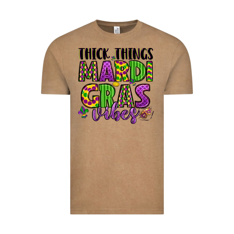 Thick Things Mardi Gras Vibes Vintage Tee by LillyAllenDesigns | Teevron