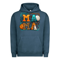 Pigment Midnight Navy Basketball and Volleyball mama Mother's Day Urban Hoodie - LillyAllenDesigns