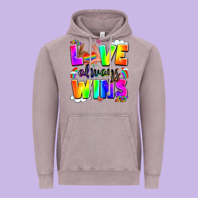 Love Always Wins Vintage Hoodie Designed By Lillyallendesigns