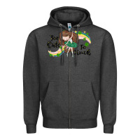 Charcoal Heather St. Patrick' Too cute to pinch Zipper Hoodie - CowGirlArtShop
