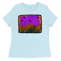 Baby Blue halloween spider web background Ladies Tee - Jasminsmagicworld